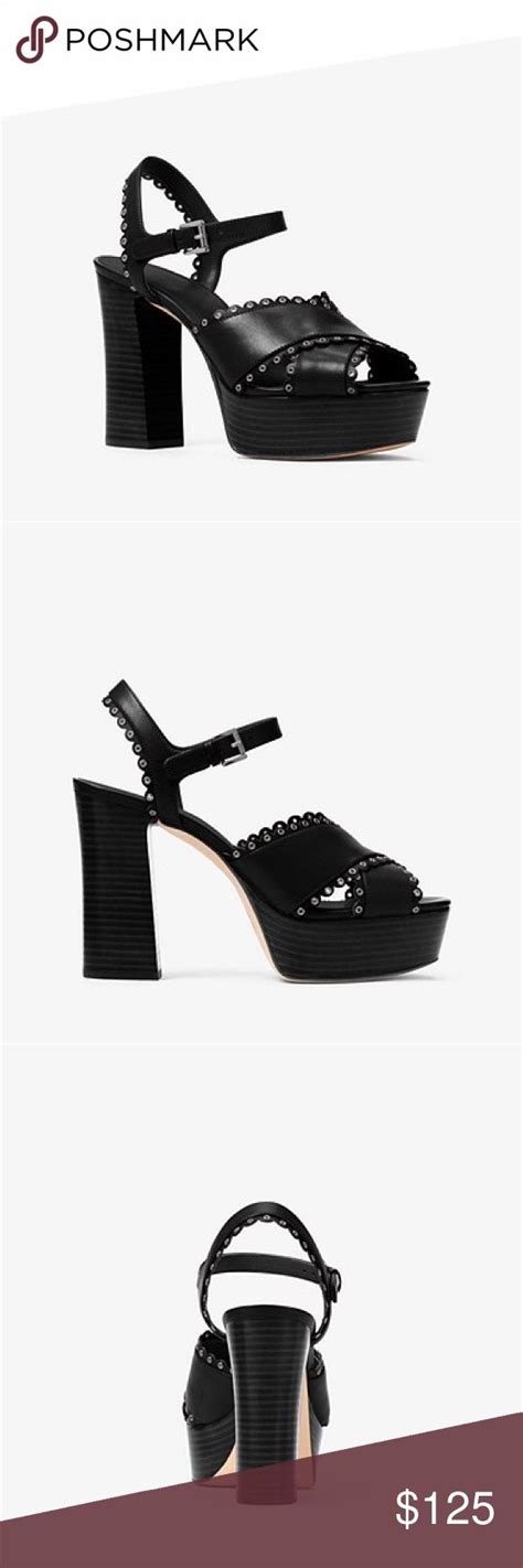 michael michael kors jessie leather platform sandal|Michael Kors casual sandals.